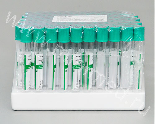 Пробирки вакуумные стеклянные с Na-гепарином (для исследования плазмы), зеленая крышка, МиниМед