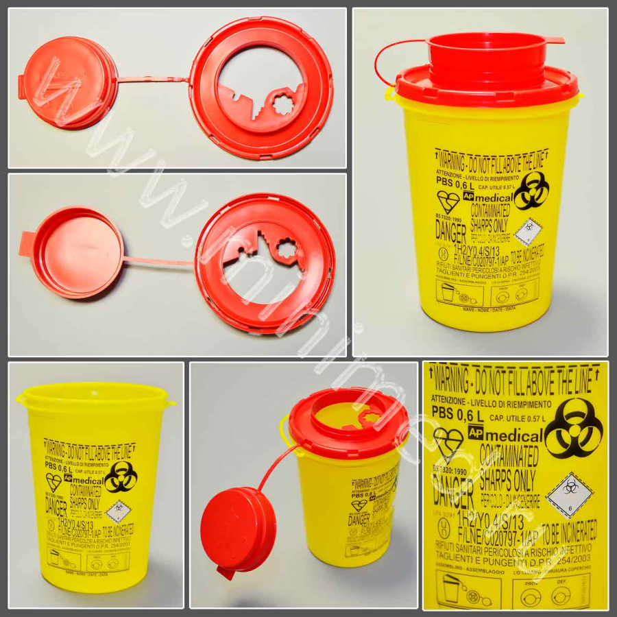 Контейнер специализированный для утилизации отходов  0,6 л, ПП, Aptaca Контейнер специализированный для утилизации отходов  0,6 л, ПП, Aptaca