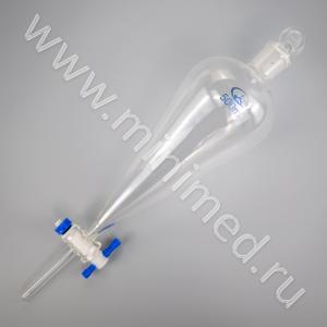 Воронка делительная ВД-3-500, грушевидная, ПТФЭ кран, уп. 2/24 шт