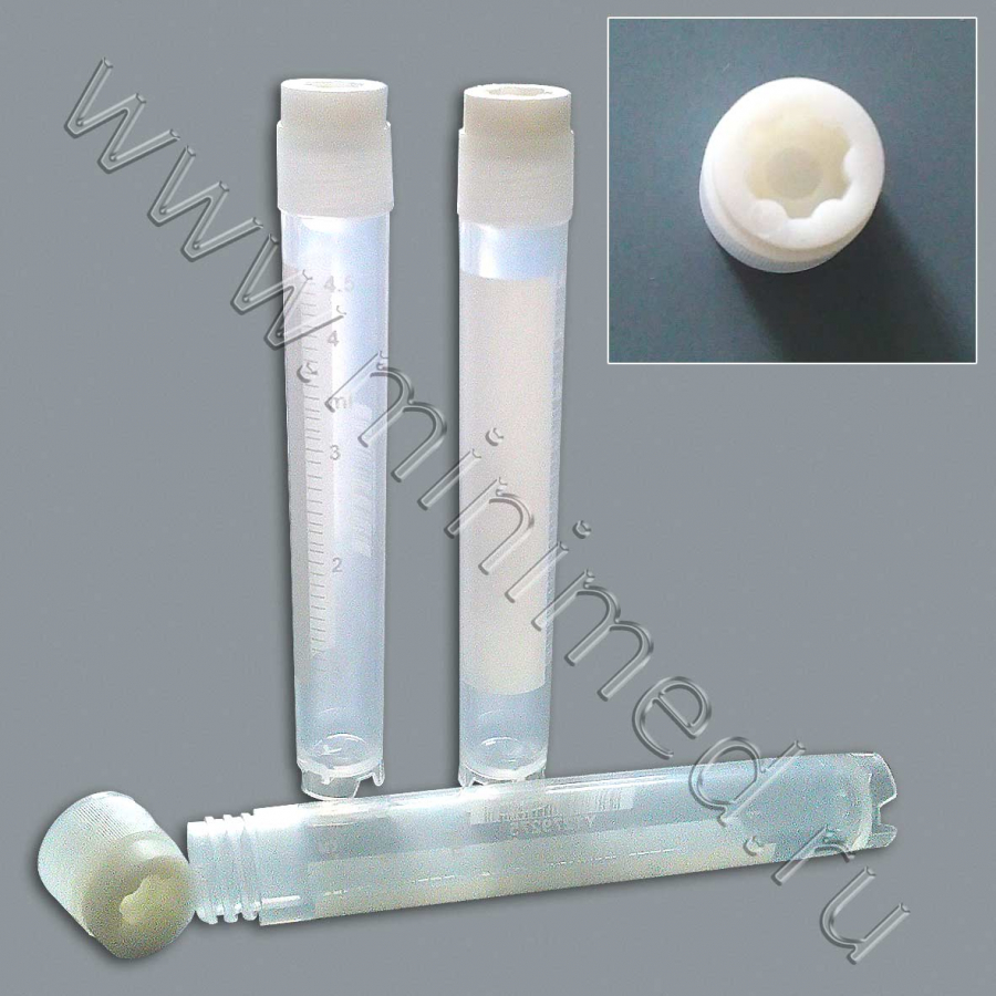 Микропробирка для криохранения 5мл,с внеш.резьбой,стер,п/п,12,6*89,3 мм, без ДНКаз и РНКаз, уп.50шт./1000 шт., Aptaca Микропробирка для криохранения 5мл,с внеш.резьбой,стер,п/п,12,6*89,3 мм, без ДНКаз и РНКаз, уп.50шт./1000 шт., Aptaca