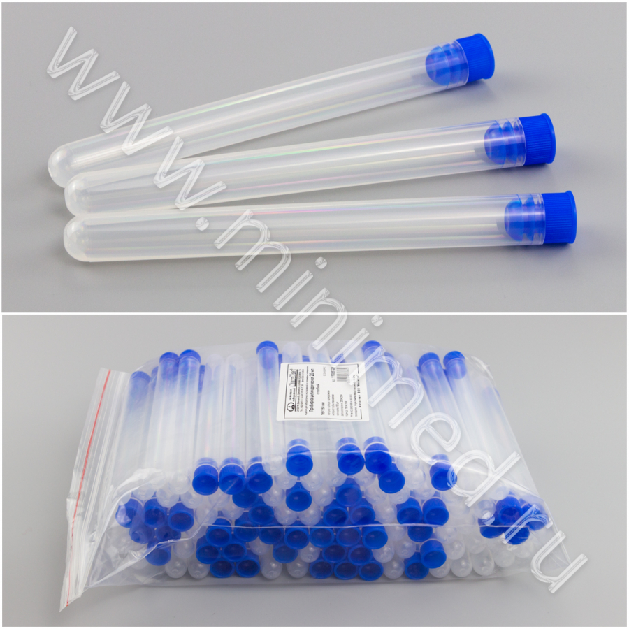 Пробирка 20 мл цилиндрическая, 16×150 мм, с пробкой, п/п, уп.100/2000 шт, Гритмед Пробирка 20 мл цилиндрическая, 16×150 мм, с пробкой, п/п, уп.100/2000 шт, Гритмед