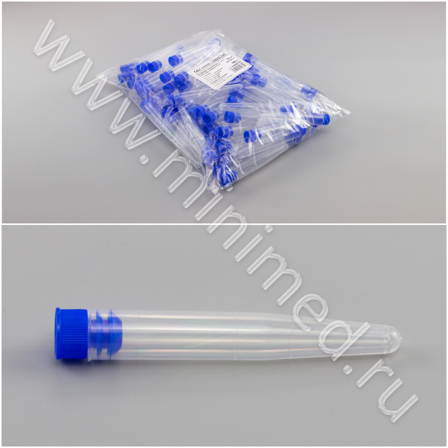 Пробирка коническая без пробки 10 мл, 16×100 мм, п/п, н/стер, Пробка 16 мм, ТУ 9464-015-29508133-2014, МиниМед, уп.100/2500 шт Пробирка коническая без пробки 10 мл, 16×100 мм, п/п, н/стер, Пробка 16 мм, ТУ 9464-015-29508133-2014, МиниМед, уп.100/2500 шт