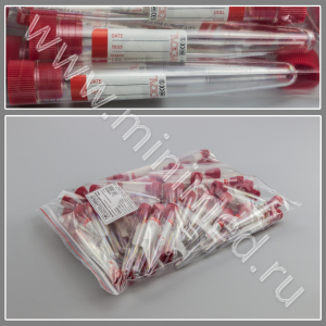 Пробирка полимерная лабораторная коническая 10 мл (с пробкой и этикеткой), п/с, стерильная, уп.100/1600 шт, FL medical