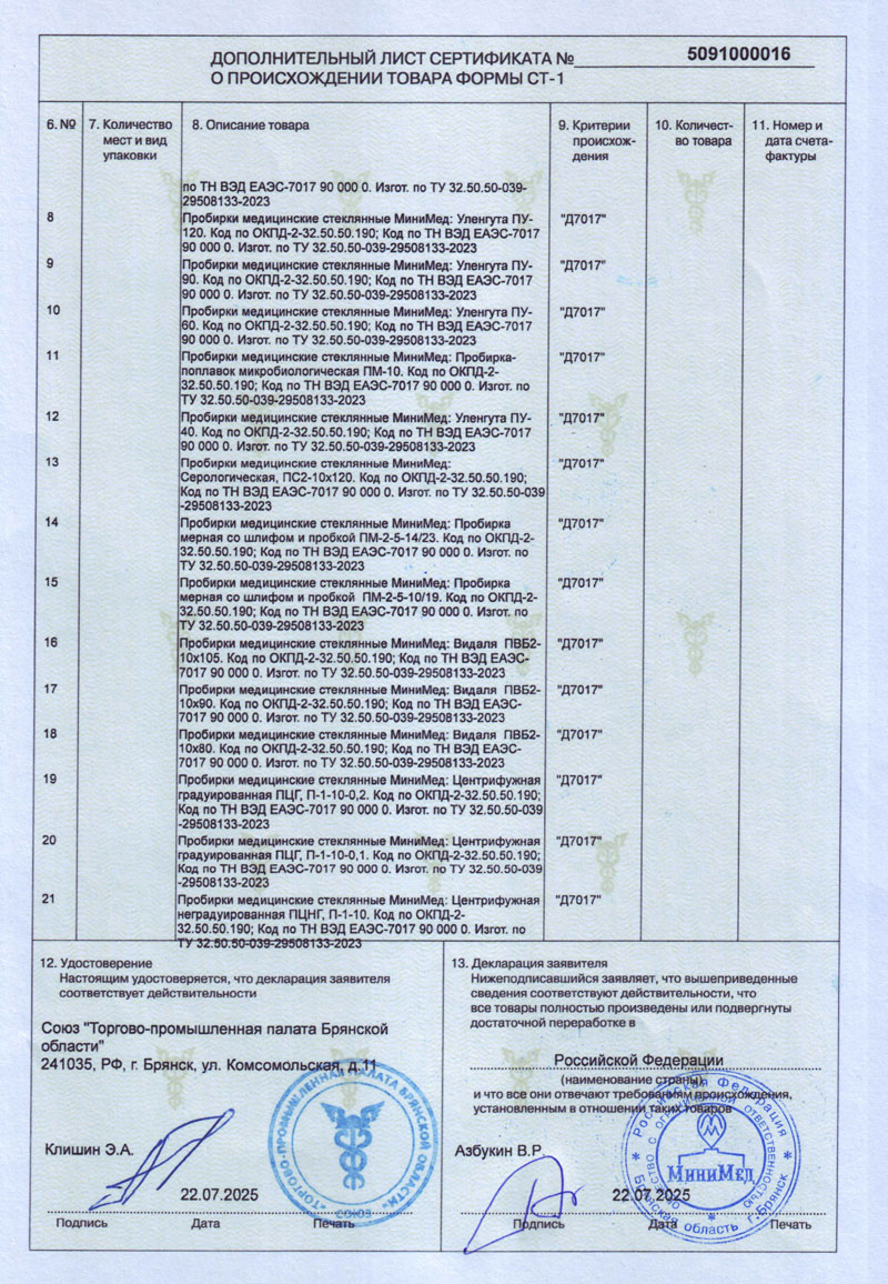 Пробирки медицинские стеклянные ММ. СТ-1 до 22.07.2026-2