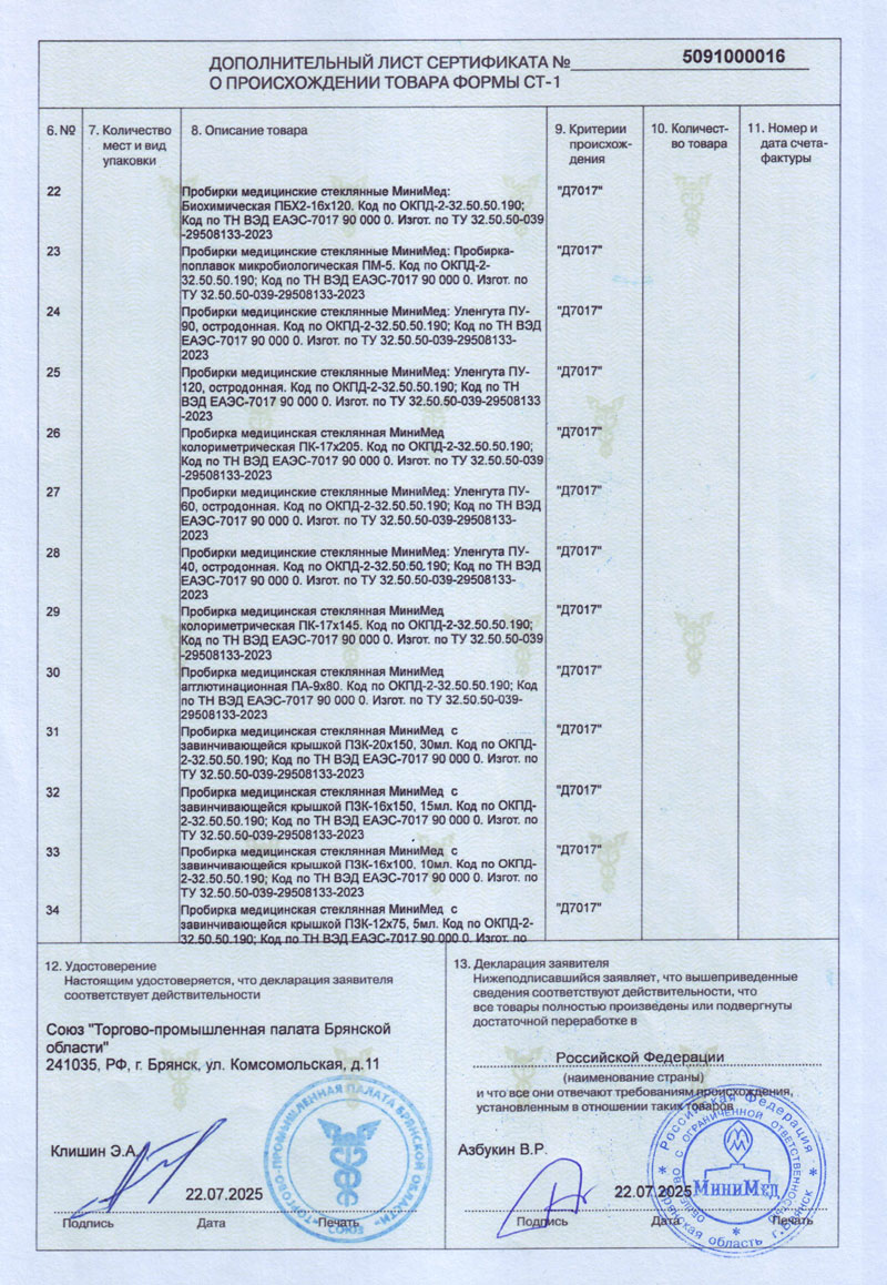 Пробирки медицинские стеклянные ММ. СТ-1 до 22.07.2026-3