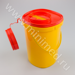 Емкость-контейнер для разрушения шприцев и игл (иглоотсекатель) объем 3л (Класс Б, желтые), Инновация