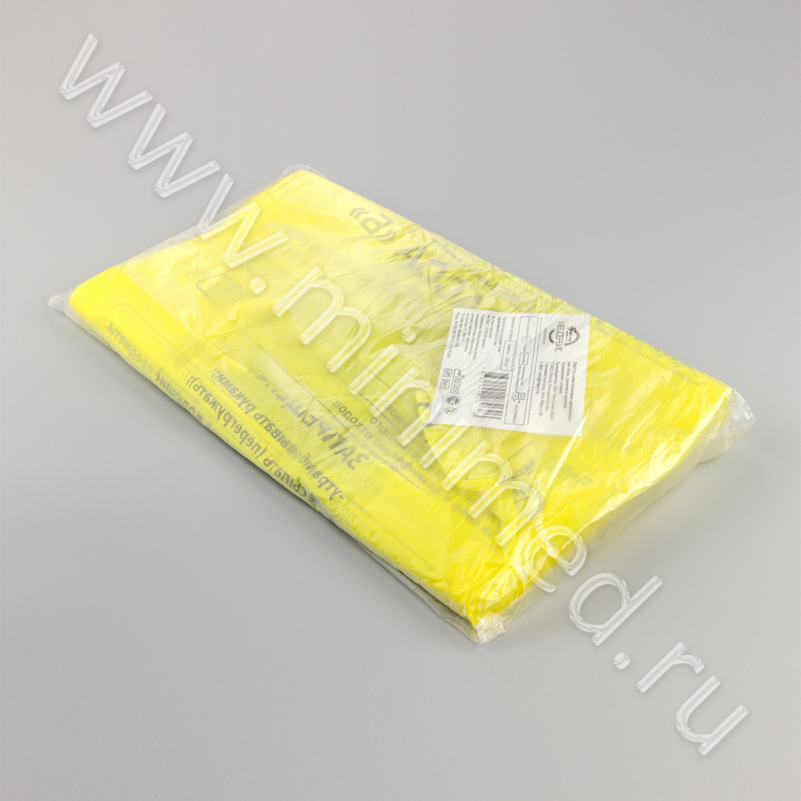 Пакет полиэтиленовый  для сбора и утилизации мед. отходов класса Б, желтый, 500*600мм, с информацией, уп.100шт. Пакет полиэтиленовый  для сбора и утилизации мед. отходов класса Б, желтый, 500*600мм, с информацией, уп.100шт.