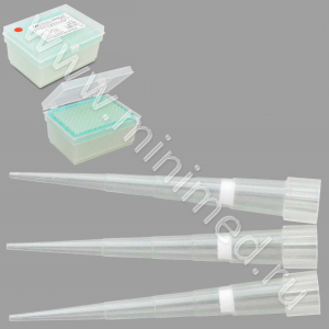 Наконечник  для дозаторов с фильтром 2-100 мкл, для ПЦР,универсальный,с дел.,стер.,п/п,96 шт.в штативе,Aptaса