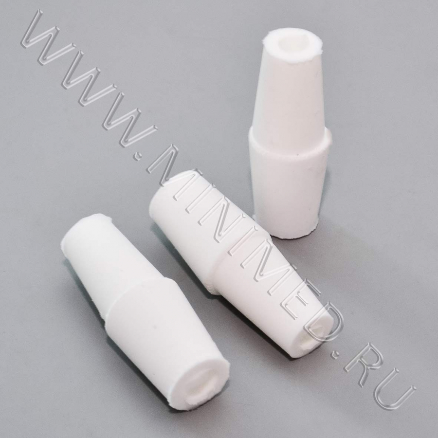 Пробка силиконовая двухконусная №19,5 с каналом белая. BR-071, уп.100 шт Пробка силиконовая двухконусная №19,5 с каналом белая. BR-071, уп.100 шт