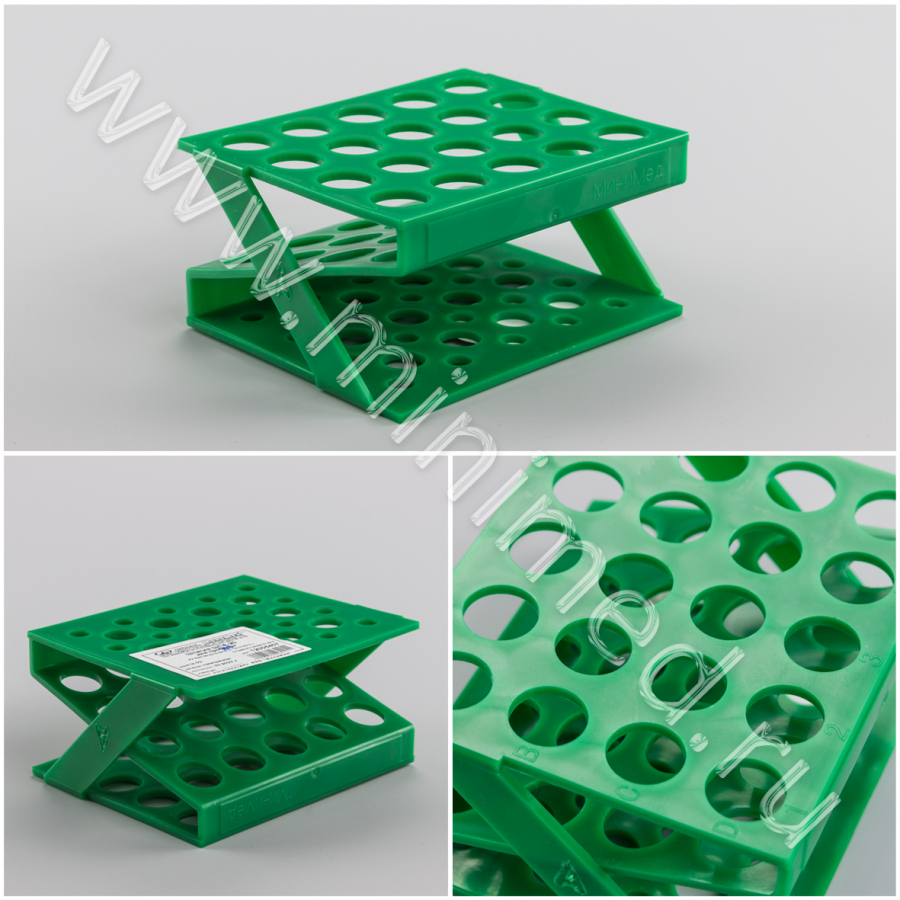 Штатив медицинский полимерный по ТУ 9464-017-29508133-2014, для пробирок ШПА-20, Z-образный на 20 гнезд, Ø 17 мм, п/п, МиниМед, шт Штатив медицинский полимерный по ТУ 9464-017-29508133-2014, для пробирок ШПА-20, Z-образный на 20 гнезд, Ø 17 мм, п/п, МиниМед, шт