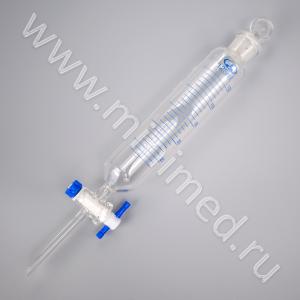 Воронка делительная ВД-1-125, цилиндрическая, с делениями, ПТФЭ кран, уп. 2/48 шт