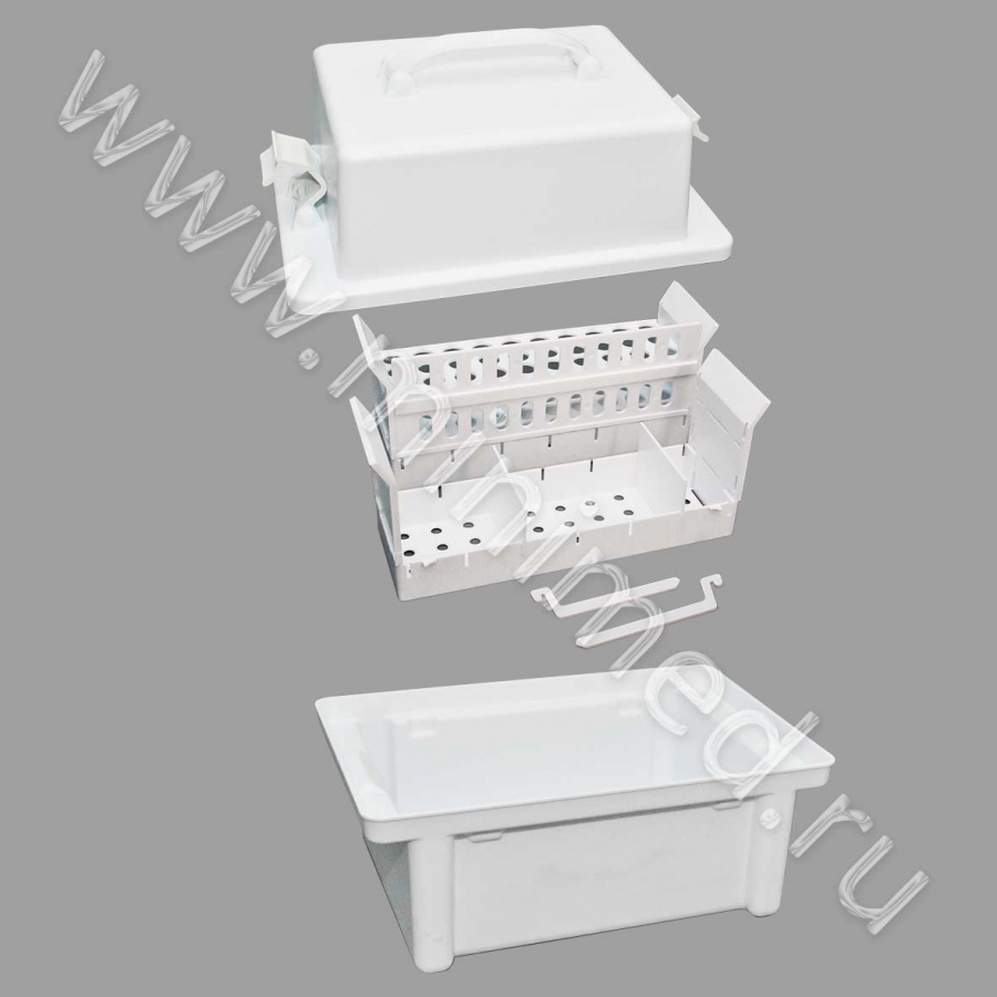Укладка-контейнер для транспортировки пробирок и других малогабаритных изделий медицинского назначения УКТП-01 ЕЛАТ (вариант1)