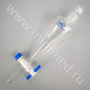 Воронка делительная ВД-3-60, грушевидная, ПТФЭ кран, уп.2/60 шт